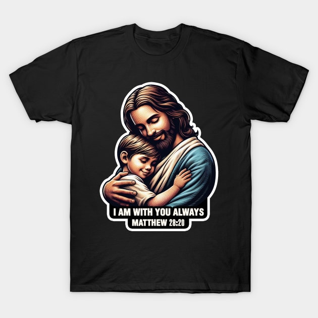 Matthew 28:20 I Am With You Always T-Shirt by Plushism